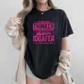 Overthinker IDGAF Funny Graphic Tee Pink Sarcastic Humor Shirt