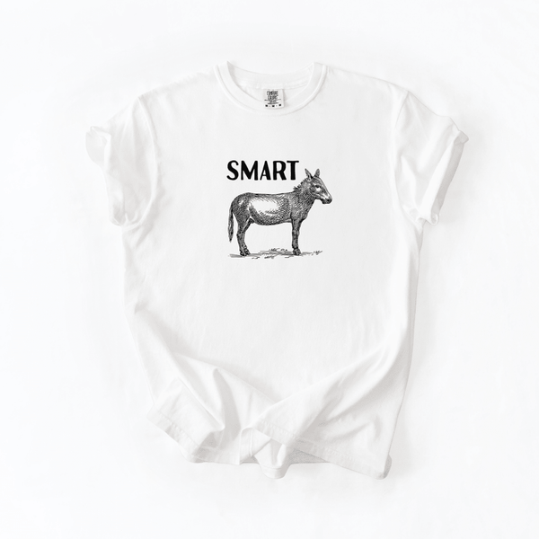 Smart Donkey Funny Graphic Tee Sarcastic Minimal Humor Shirt
