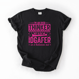 Overthinker IDGAF Funny Graphic Tee Pink Sarcastic Humor Shirt