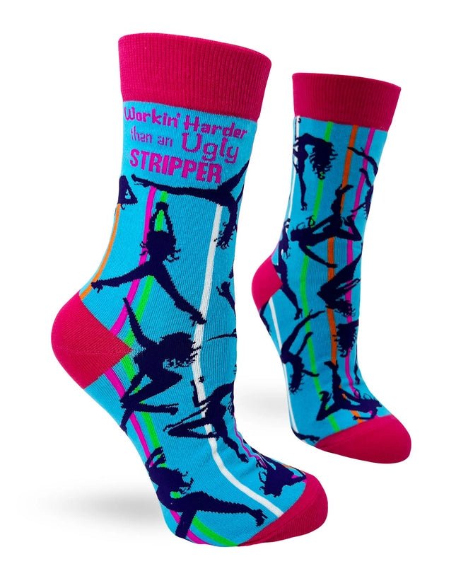 Workin' Harder Than an Ugly Stripper Women's Crew Socks (Copy)