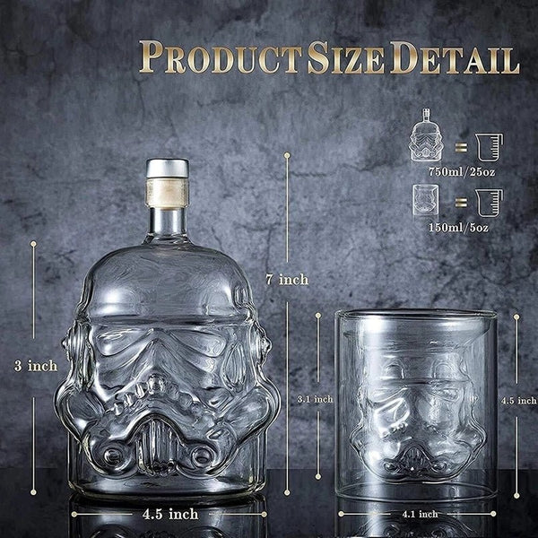 Stormtrooper Bottle Decanter, Star Wars Trooper Set
