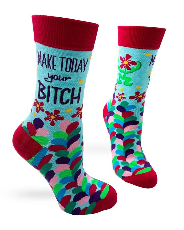 Make Today Your Bitch Women's Sassy Novelty Crew Socks Stylish and comfortable!
