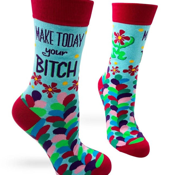 Make Today Your Bitch Women's Sassy Novelty Crew Socks Stylish and comfortable!