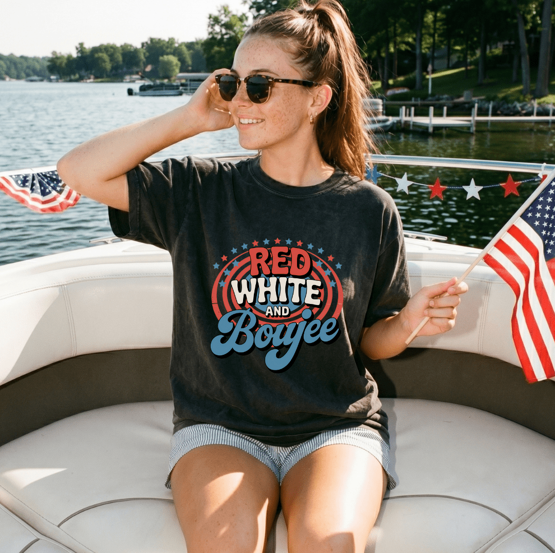 Red White and Boujee Funny Patriotic Fourth of July Shirt
