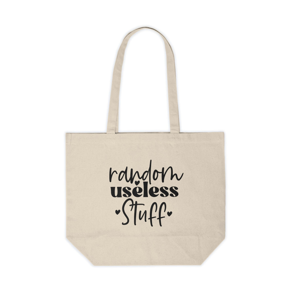 Canvas Tote Bag — “Random Useless Stuff” Funny Market Grocery Tote