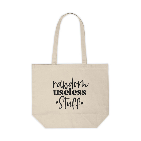 Canvas Tote Bag — “Random Useless Stuff” Funny Market Grocery Tote