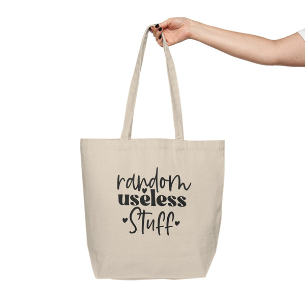 Canvas Tote Bag — “Random Useless Stuff” Funny Market Grocery Tote