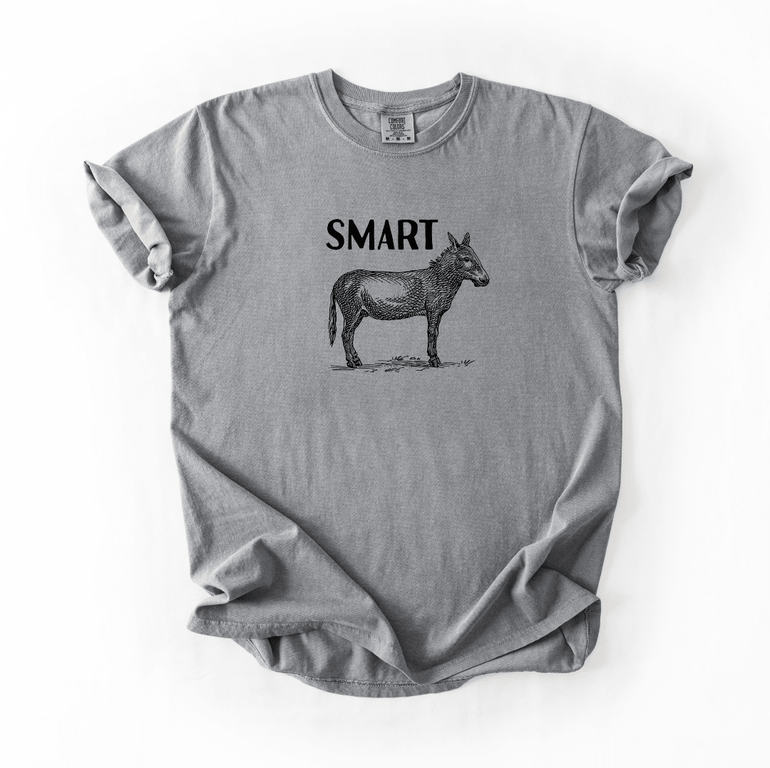 Smart Donkey Funny Graphic Tee Sarcastic Minimal Humor Shirt