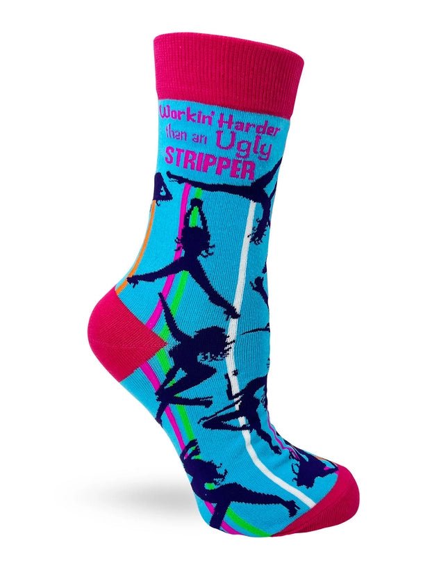 Workin' Harder Than an Ugly Stripper Women's Crew Socks (Copy)